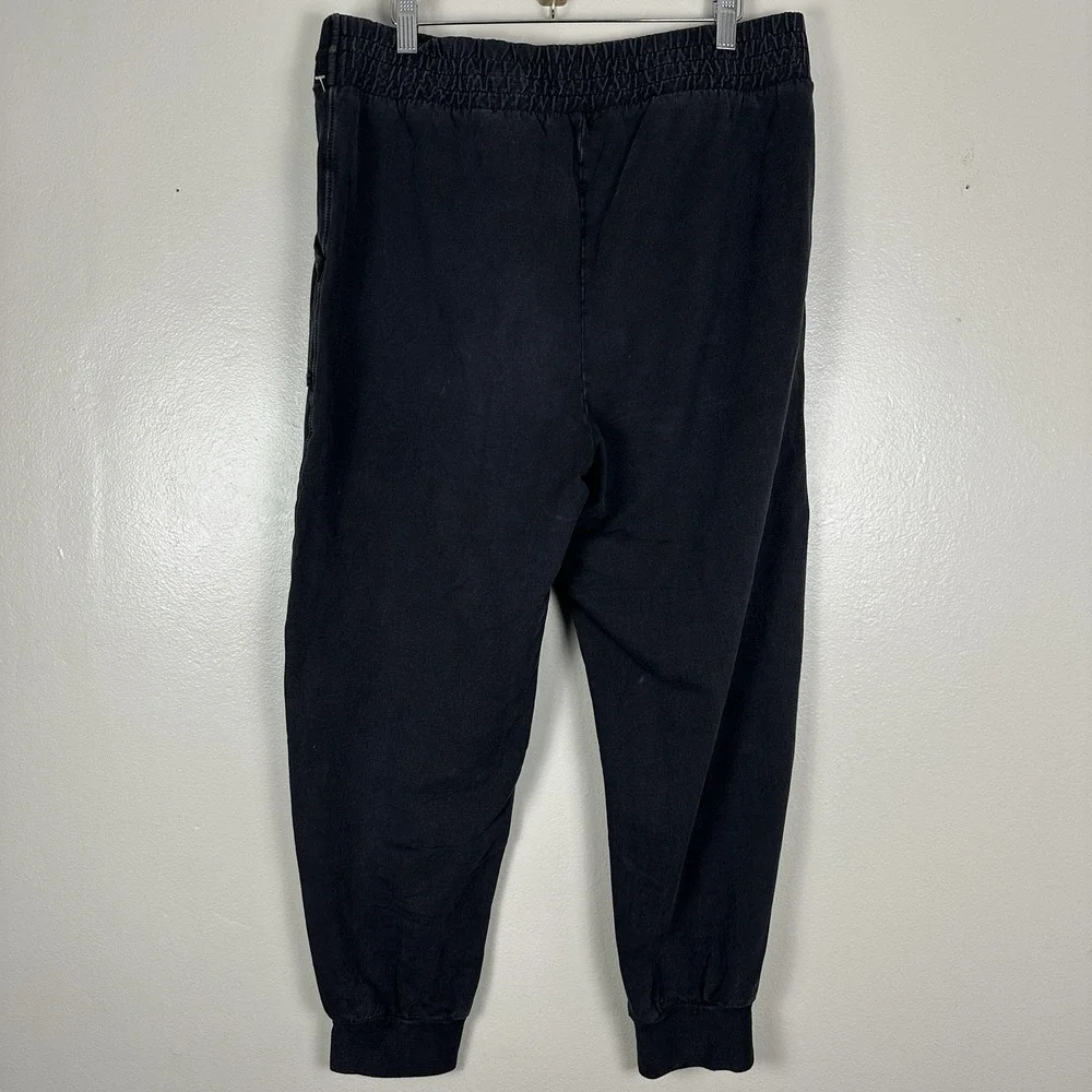 Saturday Sunday Anthropologie Women's L Belted Jogger Pants Natural Black‎ Fade